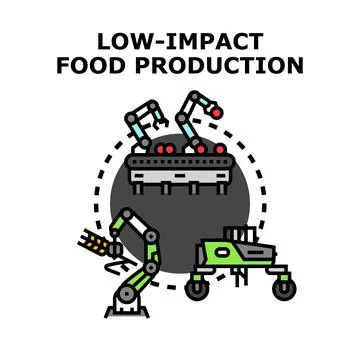 Low impact food production using smart agriculture technology Stock Illustration