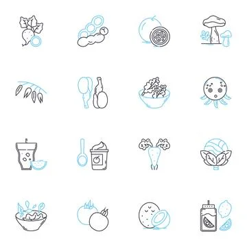 Low impact linear icons set. Sustainable, Eco-friendly, Green, Renewable Stock Illustration