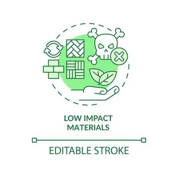 Low impact materials green concept icon Stock Illustration