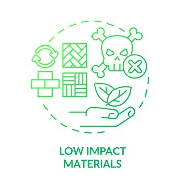 Low impact materials green gradient concept icon Stock Illustration