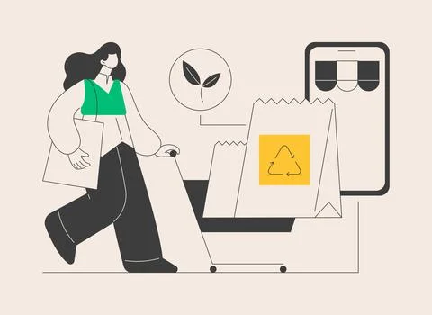 Low impact packaging abstract concept vector illustration. Stock Illustration
