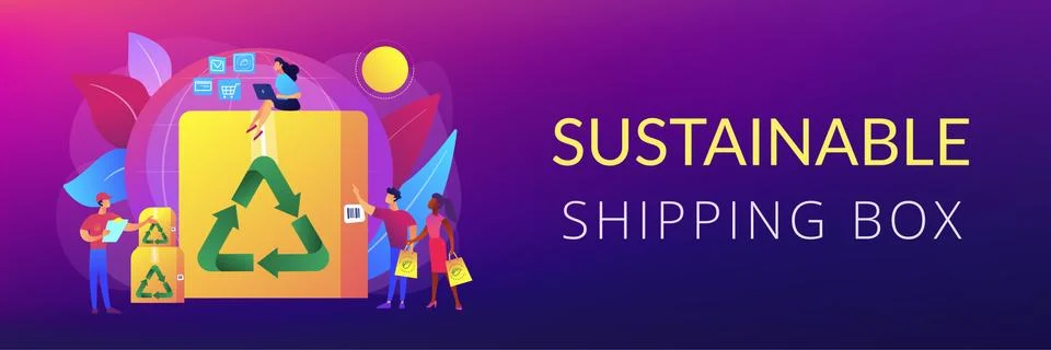Low impact packaging concept banner header Stock Illustration