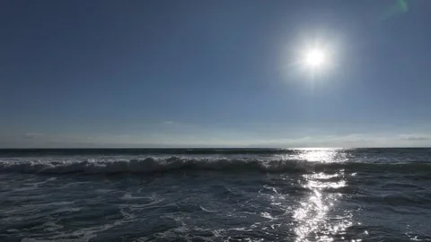 Low incoming waves take an oncoming view into the camera Stock Footage 337250587
