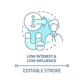 Low interest and low influence turquoise concept icon Stock Illustration