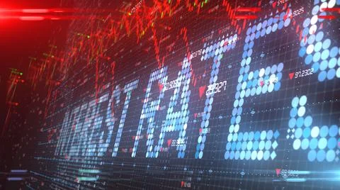 Low interest rates effecting global stock market price chart down investment  스톡 일러스트