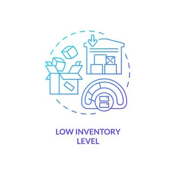 Low inventory level blue gradient concept icon Illustrazione stock