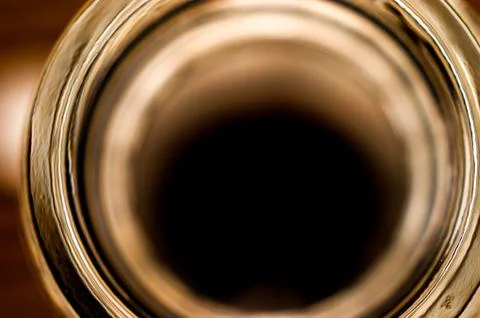 Low-key macro image of a whiskey bottleneck top view Stock Photos