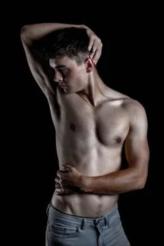 Low Key Studio Portrait Stock Photos