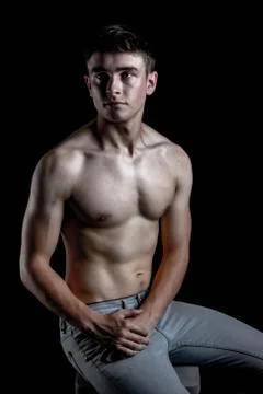 Low Key Studio Portrait Stock Photos