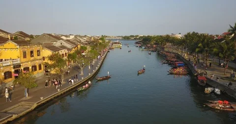 Low Level Flight up Hoi An River Stock Footage 108771728