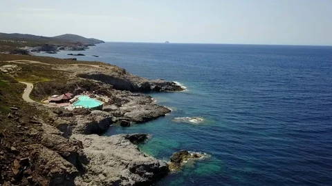 Low Level Flight Over Mediterranean Sea Sardinia Italy Stock Footage 88034849
