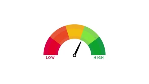 Low level gauge meter with colorful scale 스톡 동영상 307616732