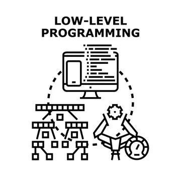Low level programming development creating system architecture Stock-Illustration