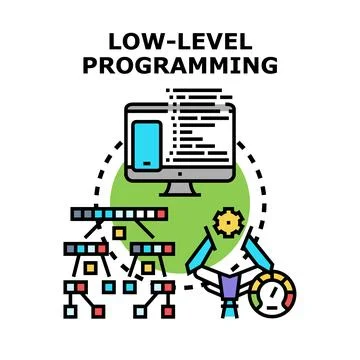 Low level programming development creating system architecture Stockillustratie