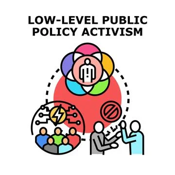 Low level public policy activism vector concept engaging community Stock Illustration