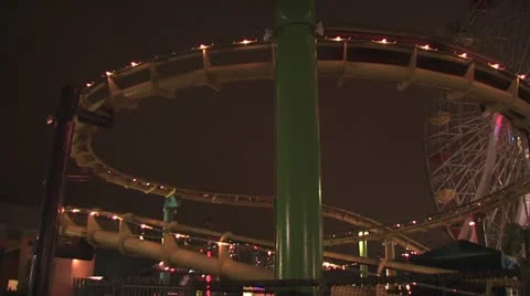 Low Level View of A Carnival Ride At Night 스톡 동영상 18940698