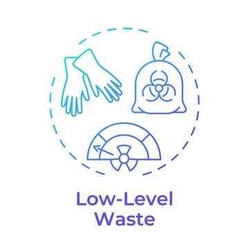 Low level waste blue gradient concept icon Illustrazione stock