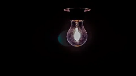 Low Light Bulb on Black Background 스톡 사진