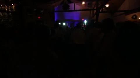 Low Light Dancing at Party DJ Lights Reception Vídeo Stock 11858943