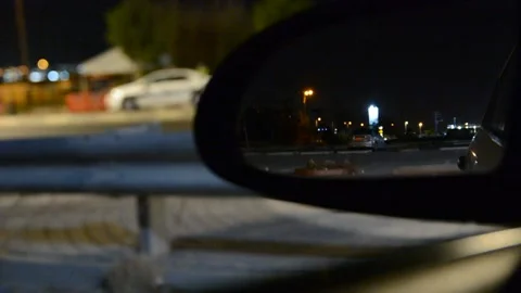 Low light soft focus. views from the car to the police checkpoint quarantine cor Видео 140819610