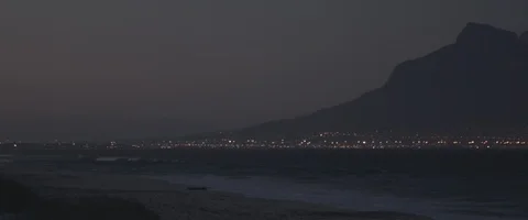 Low light sun set view on city light Cape Town - Prores 422 Stock Footage 103855505
