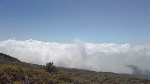 Low lying cloud cover at Haleakalā National Park,Hawaii,USA Stock Footage 116941382