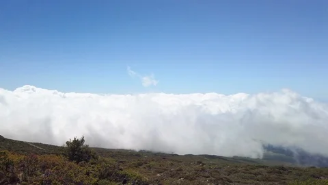 Low lying cloud cover at Haleakalā National Park,Hawaii,USA Stock Footage 116942522