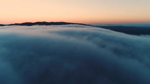 Low Lying Clouds Aerial Stock Footage 77333510