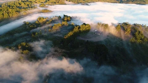 Low Lying Clouds Aerial Stock Footage 77333941