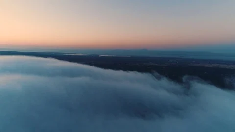 Low Lying Clouds Aerial 動画素材 77334319