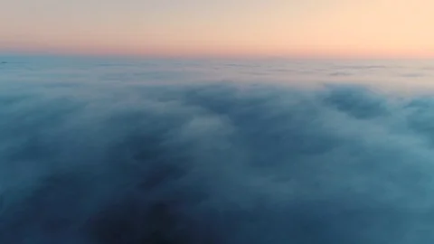 Low Lying Clouds Aerial Video stock 77334321