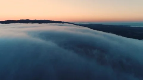 Low Lying Clouds Aerial Video stock 77408976