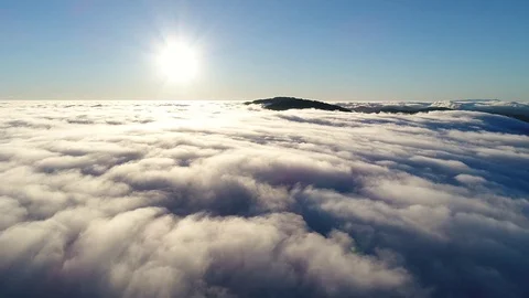 Low Lying Clouds Aerial Stock Footage 77409343