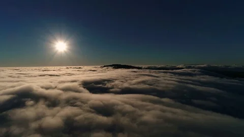 Low Lying Clouds Aerial Stock Footage 81340512