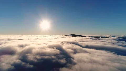 Low Lying Clouds Aerial Video stock 81342560