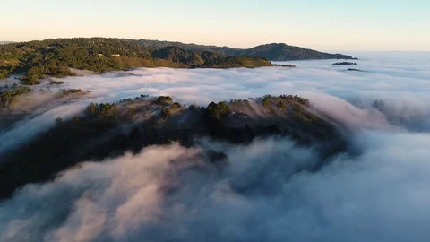 Low Lying Clouds Aerial Stock Footage 81414751