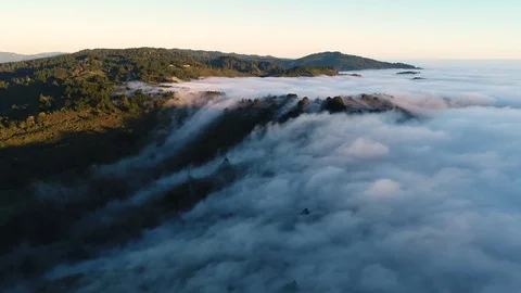 Low Lying Clouds Aerial Stock Footage 81416555