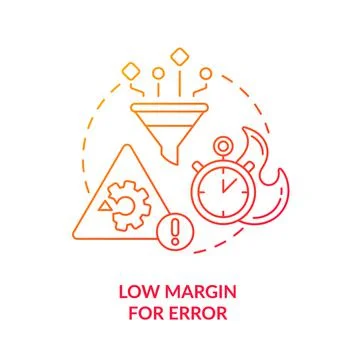 Low margin for error red gradient icon Stock Illustration