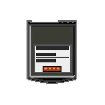 Low mobile phone battery pixel art vector illustration Stock Illustration