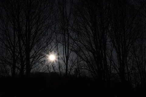 Low Moon Burst Stock Photos