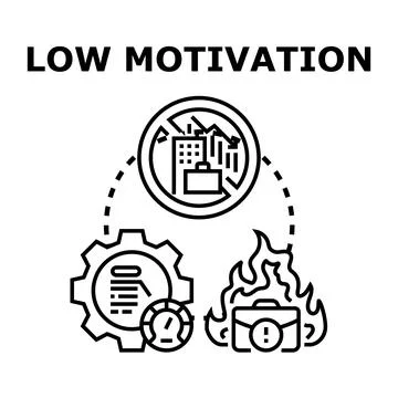 Low motivation concept with business problems and declining productivity Stock Illustration