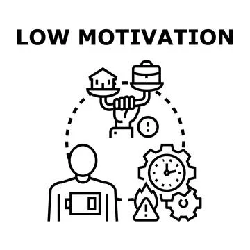 Low motivation impacting work life balance concept Stock Illustration