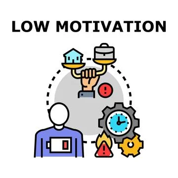 Low motivation impacting work life balance concept Stock Illustration