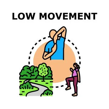 Low movement concept illustrating various daily activities Stock Illustration