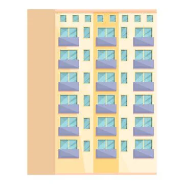 Low multistory icon cartoon vector. Building office Ilustración de archivo