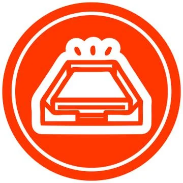 Low office paper stack circular icon Illustrazione stock