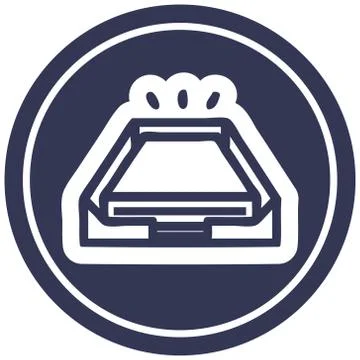 Low office paper stack circular icon Stock Illustration