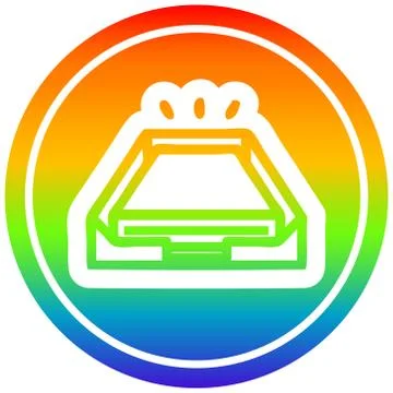 Low office paper stack circular in rainbow spectrum Stock Illustration