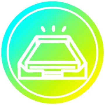 Low office paper stack circular in cold gradient spectrum Stock Illustration