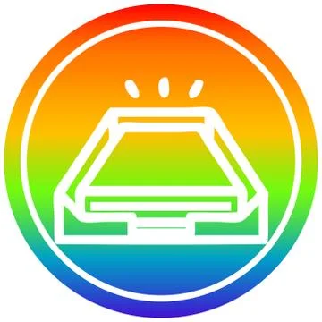 Low office paper stack circular in rainbow spectrum Stock Illustration